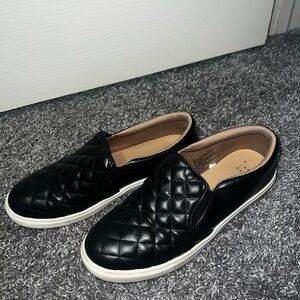 Black Quilted Slip-on Women’s Shoes